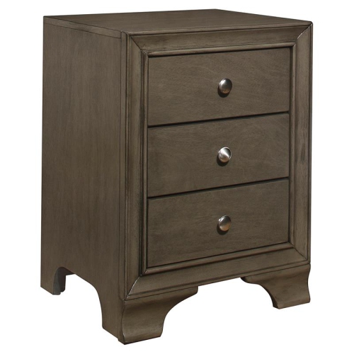 LEXICON  Centralia 3-Drawers Transitional Wood Nightstand In Gray