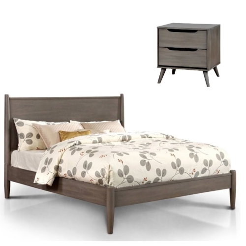 Furniture of America Adelie 2-Piece Mid-Century Modern Full Bed Set