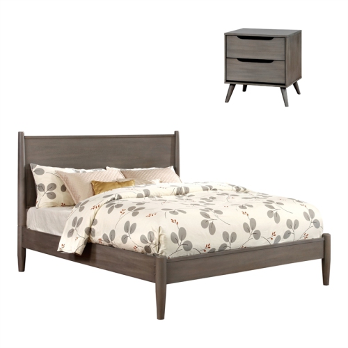 Furniture of America Adelie 2-Piece Mid-Century Modern Full Bed Set