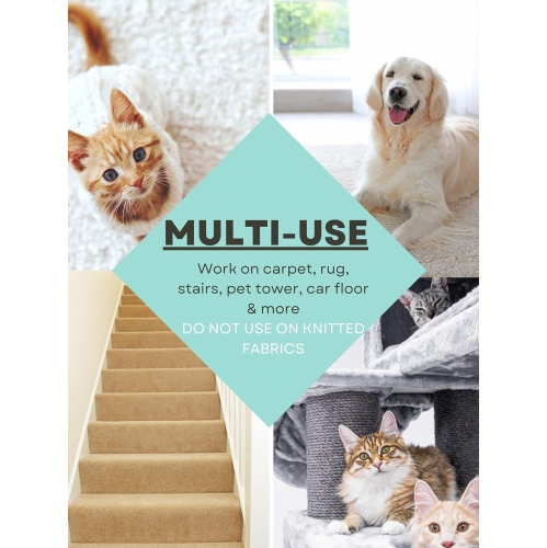 Adjustable Carpet Rake for Pet Hair – Long Handle Fur Remover for Dog & Cat Hair, Reusable Lint & Hair Removal Brush for Carpets & Rugs