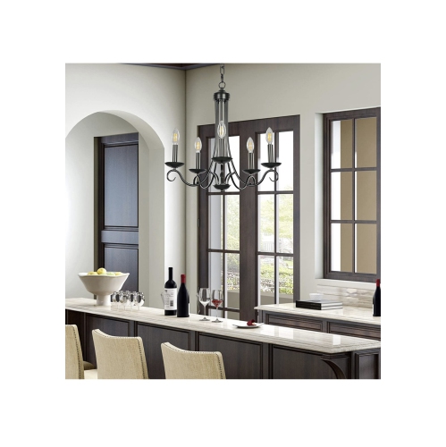 A|M Lighting 5-Light Farmhouse Candle Chandelier