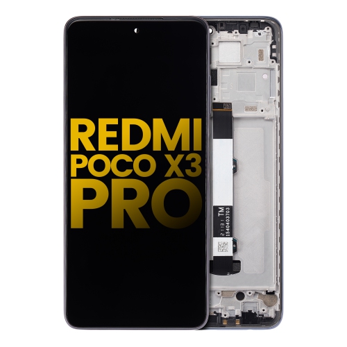 Refurbished - Replacement LCD Assembly With Frame Compatible For Xiaomi Redmi Poco X3 / X3 Pro (Phantom Black)