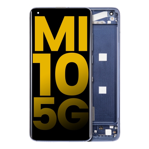 Replacement OLED Assembly With Frame Compatible For Xiaomi Mi 10 5G (Twilight Gray) by ESOURCE PARTS - Refurbished condition - Image 2