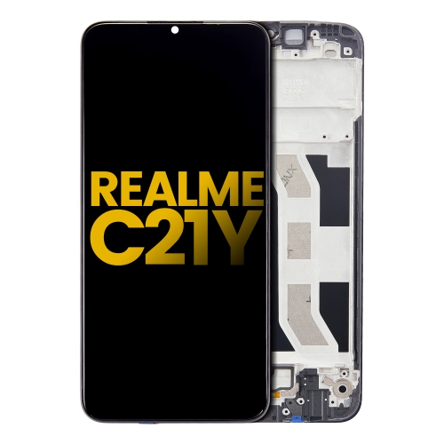 Replacement LCD Assembly With Frame Compatible For Realme C21Y (All Colors) by ESOURCE PARTS - Refurbished condition - Image 2