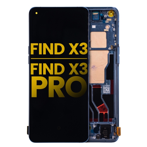 Refurbished - Replacement OLED Assembly With Frame Compatible For OPPO Find X3 / X3 Pro (Blue)