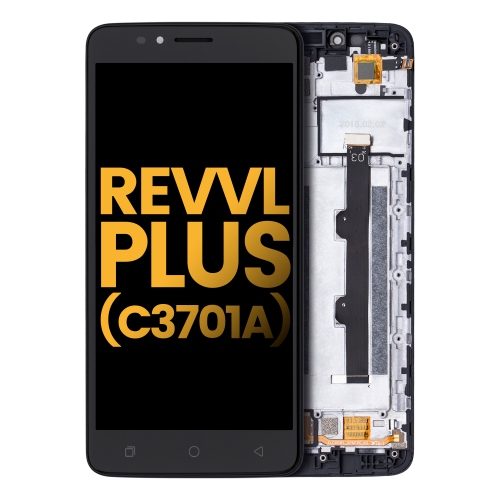Replacement LCD Assembly With Frame Compatible For T-Mobile Revvl Plus (C3701A) (Black) by ESOURCE PARTS - Refurbished condition - Image 3