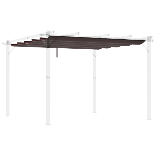 Toit de rechange rétractable pour pergola Outsunny pour pergola de 10 x 10 pi, remplacement de la bâche de pergola, café