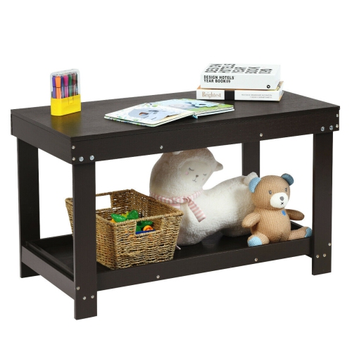 Gymax Patented Wood Kids Activity Play Table Block Table Multifunction W/Storage