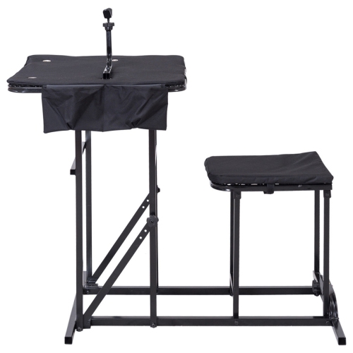 Gymax Folding Shooting Bench Seat with Adjustable Table Gun Rest Height Adjustable