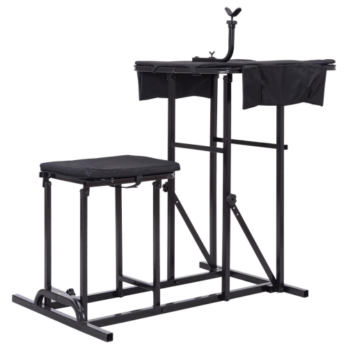 Gymax Folding Shooting Bench Seat with Adjustable Table Gun Rest Height Adjustable