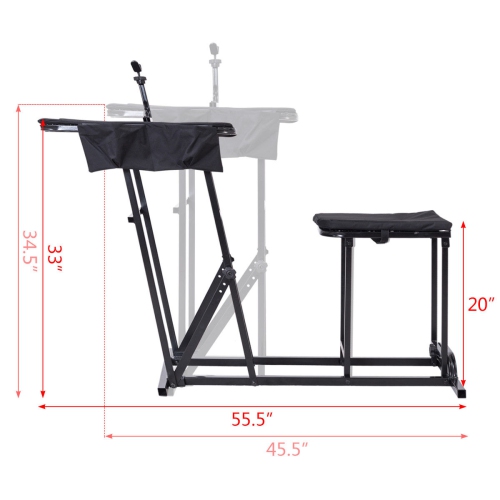 Gymax Folding Shooting Bench Seat with Adjustable Table Gun Rest Height Adjustable