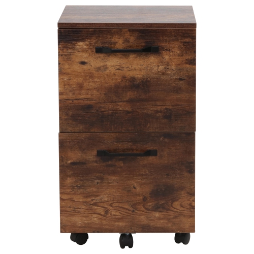 27" Deep Retro Industrial File Cabinet, Mobile Office Filing Cabinet with 2 Big Drawers and Removable Hanging File Rack Support up to 110 lbs