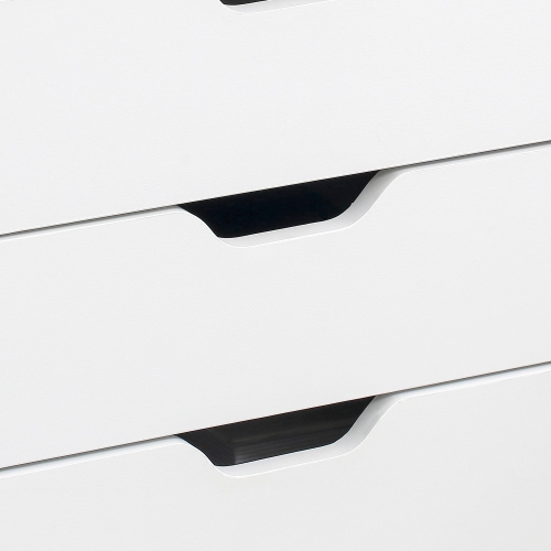 Vinsetto Vertical Filing Cabinet, 7-drawer File Cabinet, Mobile Office Storage Cabinet with Wheels for Home Office, White