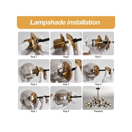 A|M Lighting 12-Light Glass Globe Sputnik Chandelier Mid-Century Modern