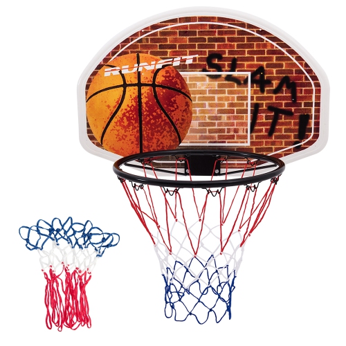 Gymax Wall Mounted Fan Backboard With Basketball Hoop and Rim Outdoor Indoor Sports