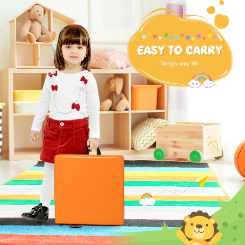 Gymax 6PCS Square Kids Floor Cushion Toddler Foam Seat Cushion Waterproof Colorful