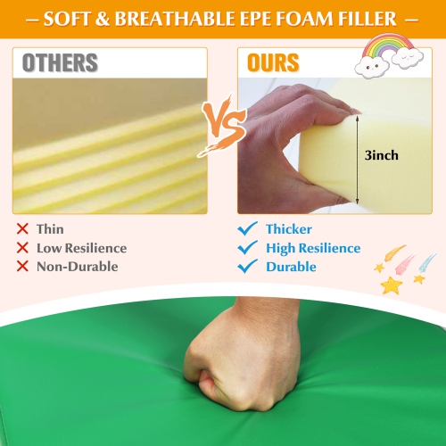 Gymax 6PCS Square Kids Floor Cushion Toddler Foam Seat Cushion Waterproof Colorful