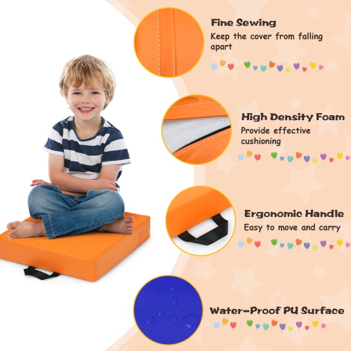 Gymax 6PCS Square Kids Floor Cushion Toddler Foam Seat Cushion Waterproof Colorful