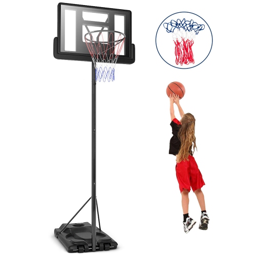 GYMAX  Height Adjustable Portable Basketball Hoop System Shatterproof Backboard Wheels