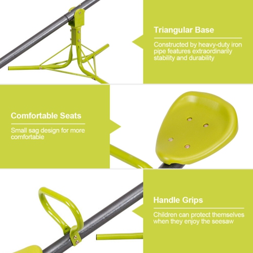 Gymax Kids Seesaw Teeter Totter Outdoor Play Set 360 Degree Rotation Toy Children