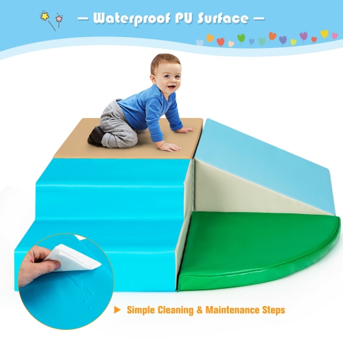 Gymax 4-Piece SoftZone Toddler Playtime Corner Climber Indoor Active Play Set