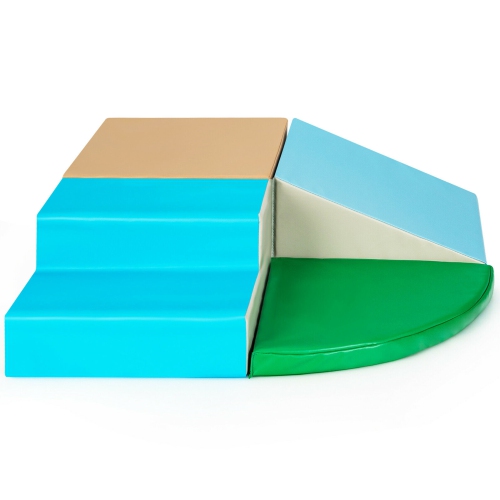 Gymax 4-Piece SoftZone Toddler Playtime Corner Climber Indoor Active Play Set