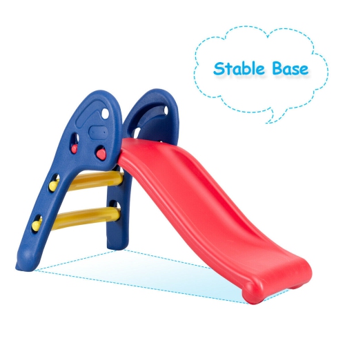 Gymax 2 Step Children Folding Slide Plastic Fun Toy Up-down For Kids Indoor & Outdoor