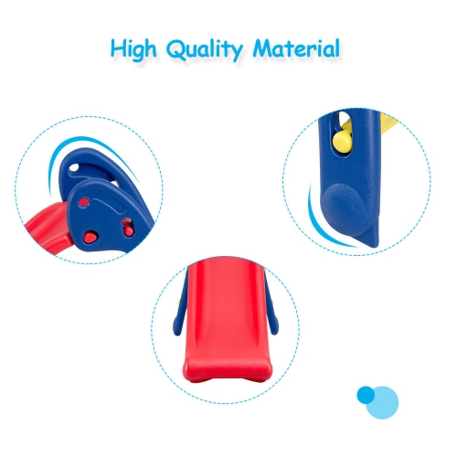 Gymax 2 Step Children Folding Slide Plastic Fun Toy Up-down For Kids Indoor & Outdoor