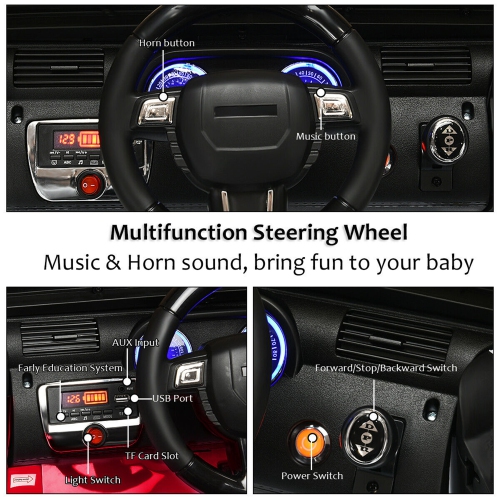 Gymax Electric 12V Kids Ride-on Car Truck Parent Control with 2.4 GHZ Remote Control Red