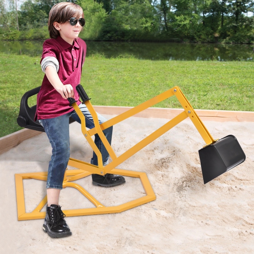 Gymax Heavy Duty Kid Ride-on Sand Digger Digging Scooper Excavator for Sand Toy