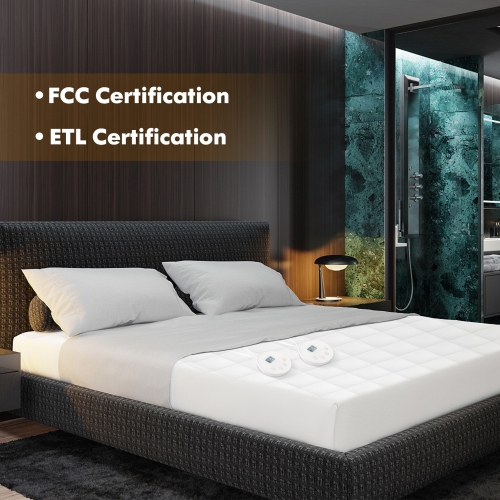 Gymax Queen Size Electric Heated Mattress Cover Pad w/ 8 Hours Auto Off