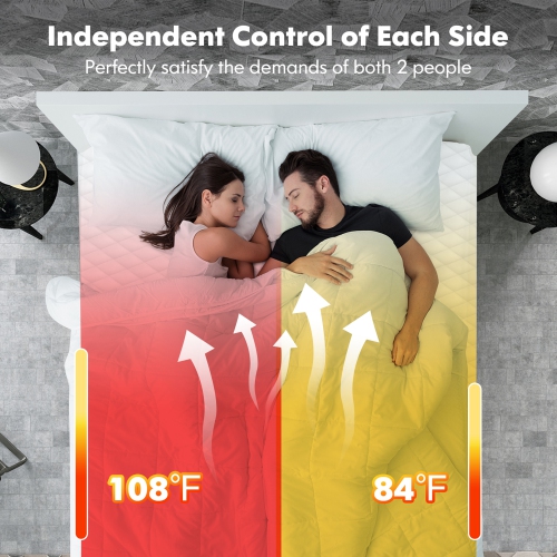 Gymax Queen Size Electric Heated Mattress Cover Pad w/ 8 Hours Auto Off