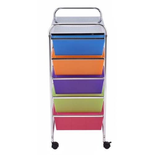Gymax Rolling Storage Cart 15 Drawers Organize Shelf Office School