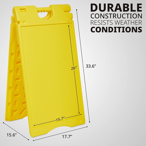 Jumbl – Panneau-annonce jaune à cadre en A pour affichage extérieur 15,7 po x 26 po, porte-affiche sur le trottoir