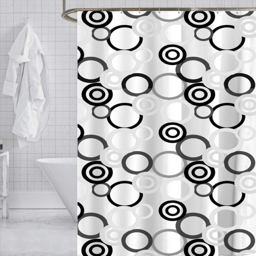 ITY International - Peva Shower Curtain, 71" x 71", Circle Pattern