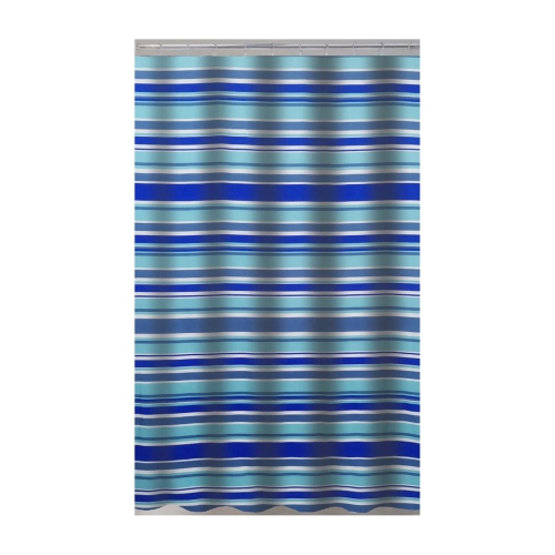 ITY International - Polyester Shower Curtain, 71" x 71", Blue Stripes