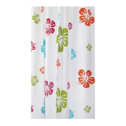ITY International - Peva Shower Curtain, 71" x 71", Flower Pattern