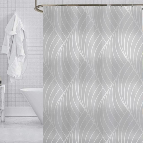 ITY International - Peva Shower Curtain, 71" x 71", Wave Pattern