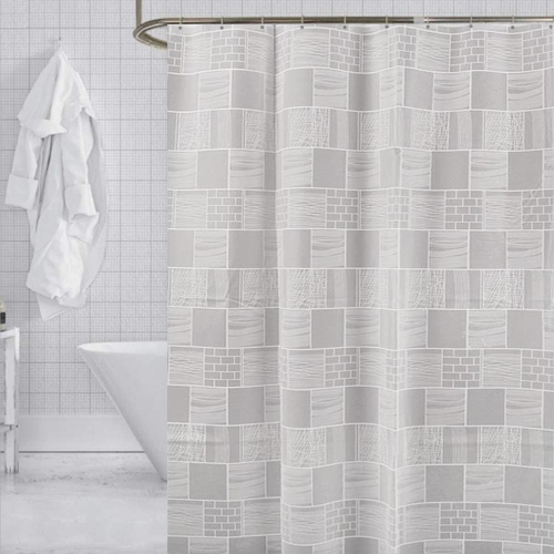 ITY International - Peva Shower Curtain, 71" x 71", Brick Pattern