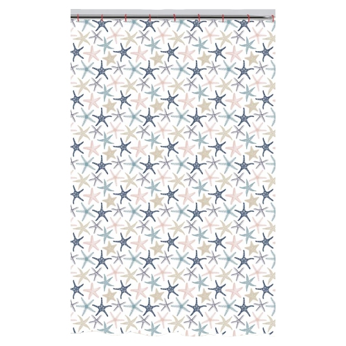 ITY International - Polyester Shower Curtain, 71" x 71", Starfish Pattern