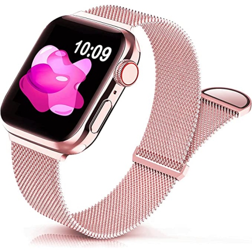 Image 1 of 4.. Apple Watch Series 10 / 9 / 8 / 7 / 6 / 5 / 4 / 3 / 2 / 1 / SE Adjustable Magnetic Band, Stainless Steel Mesh Replacement Strap Wristband for Men &