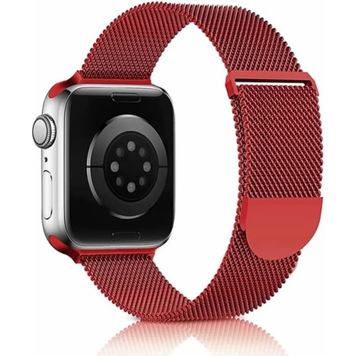 Apple Watch Series 10 / 9 / 8 / 7 / 6 / 5 / 4 / 3 / 2 / 1 / SE Adjustable Magnetic Band, Stainless Steel Mesh Replacement Strap Wristband for Men &