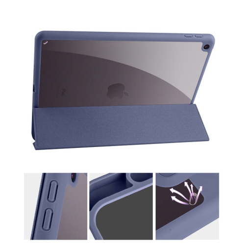 PANDACO Navy Clear Folio Case with Smart Cover for iPad 10.2-inch