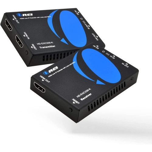 HDMI Extender Over CAT5/CAT6 by OREI with IR Upto 330 Feet - Loop Out - 1080P Full HD Signal Distribution - Over IP