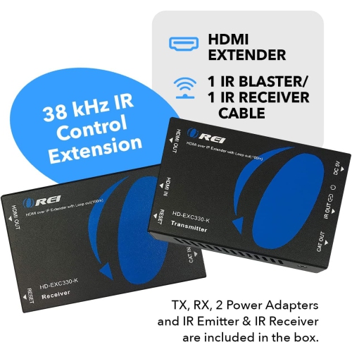 HDMI Extender Over CAT5/CAT6 by OREI with IR Upto 330 Feet - Loop Out - 1080P Full HD Signal Distribution - Over IP