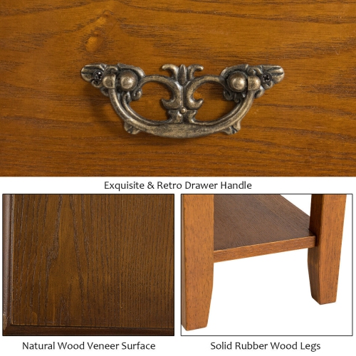 Gymax Set of 2 End Table Bedside Sofa End Table Narrow Nightstand