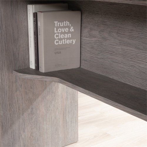 Sauder East Rock Engineered Wood L-Shaped Desk in Ashen Oak Finish