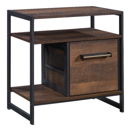 Sauder Briarbrook Engineered Wood/Metal Night Stand in Barrel Oak