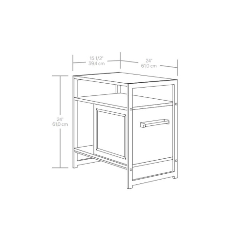 Sauder Briarbrook Engineered Wood/Metal Night Stand in Barrel Oak
