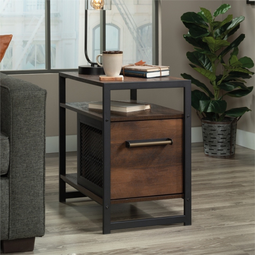 Sauder Briarbrook Engineered Wood/Metal Night Stand in Barrel Oak